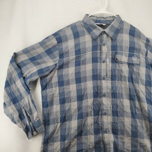 Wrangler Shirt Men's Long Roll Tab Sleeve Button Down Collared Plaid Blue XL - Picture 4 of 11